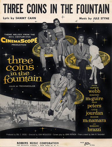 1954 (21st) Best Song: “Three Coins in the Fountain”