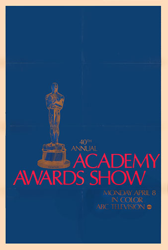 1967 (40th) Academy Award Ceremony Poster