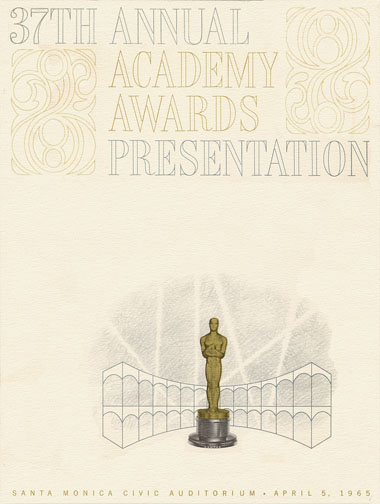 1964 (37th) Academy Award Ceremony Program