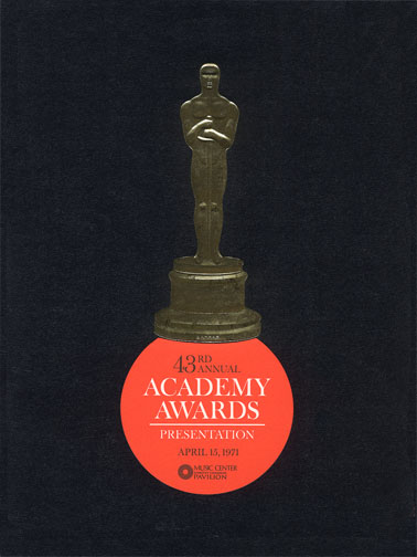 1970 (43rd) Academy Award Ceremony Program